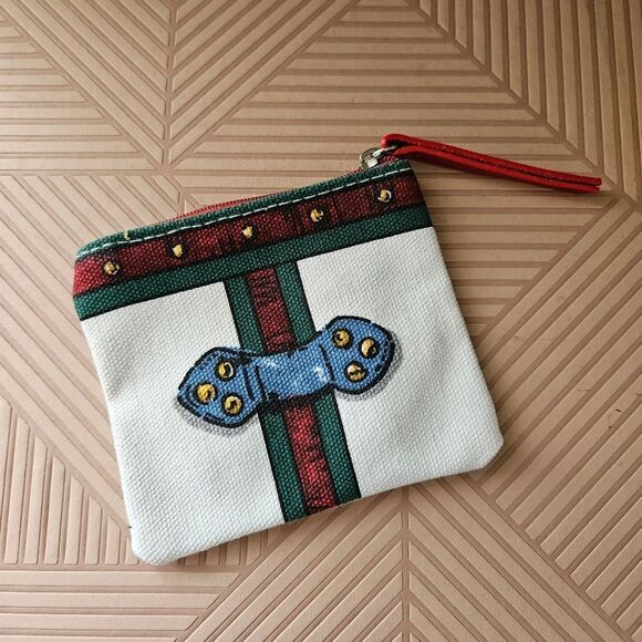 Brighton Coin Wallet Zip Mini In Love We Trust 2019 Heart Print Neutral Casual - Picture 1 of 7